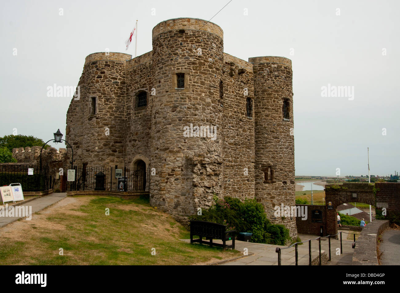 Rye east Sussex coastal cinque port ancient medieval town. castle and cannons Stock Photo