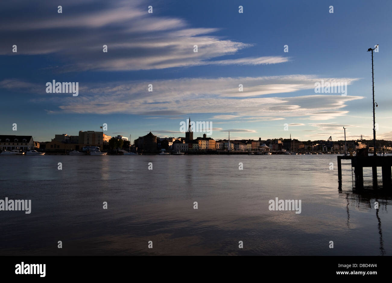Waterford City as seen from Ferrybank on the opposite bank of the River Suir, County Waterford, Ireland Stock Photo