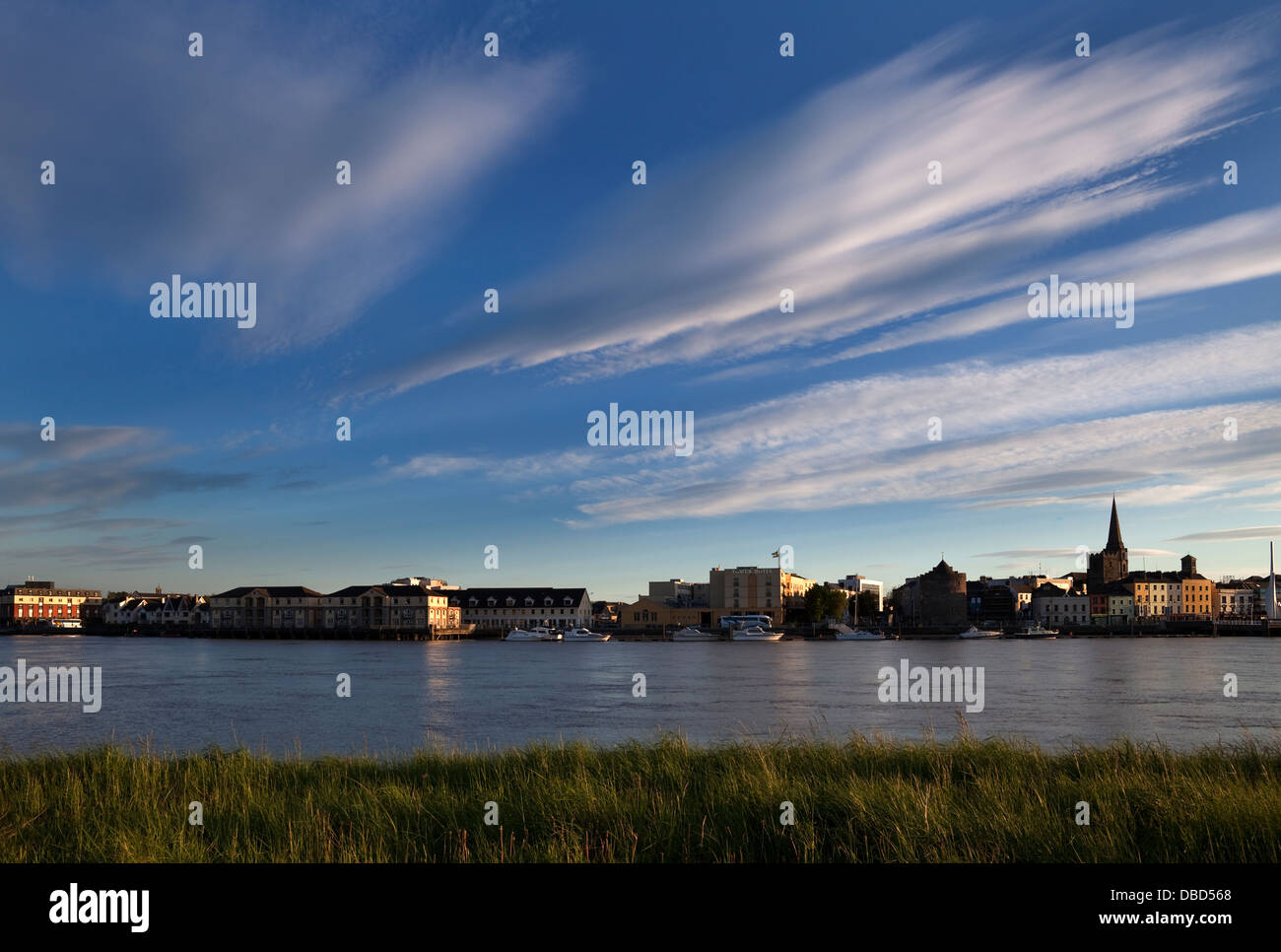 Waterford City as seen from the opposite bank of the River Suir, County Waterford, Ireland Stock Photo