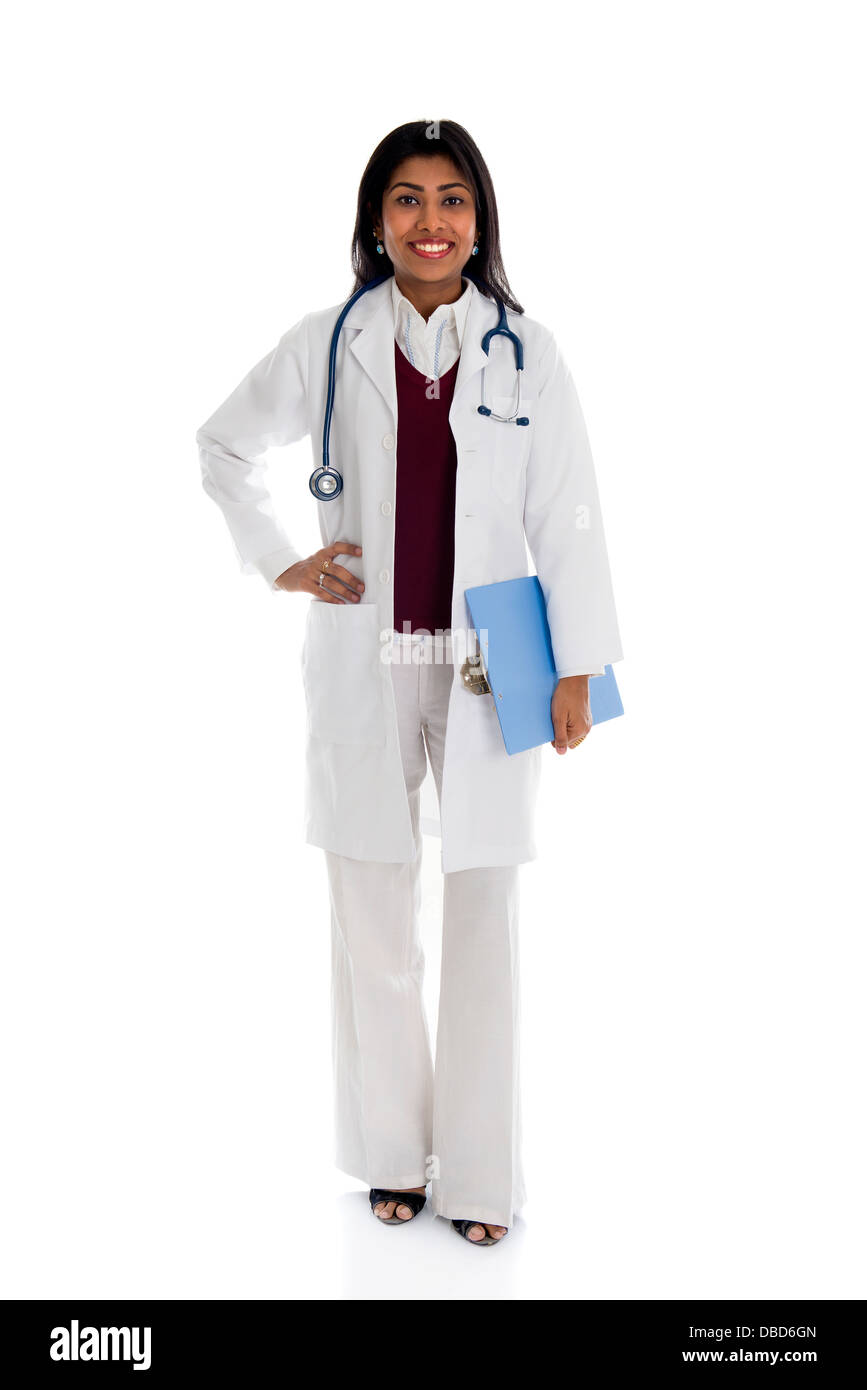 African American Doctor Woman isolated on white background Stock Photo