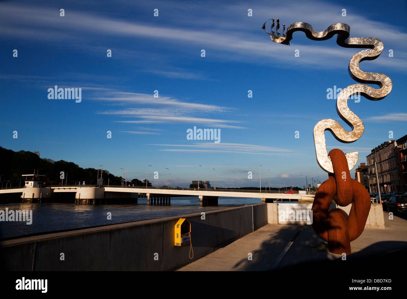 Sculpture by Denis O’Connor, depicting the city’s maritime & industrial heritage, Grattan Quay, Waterford City, County Waterford, Ireland Stock Photo