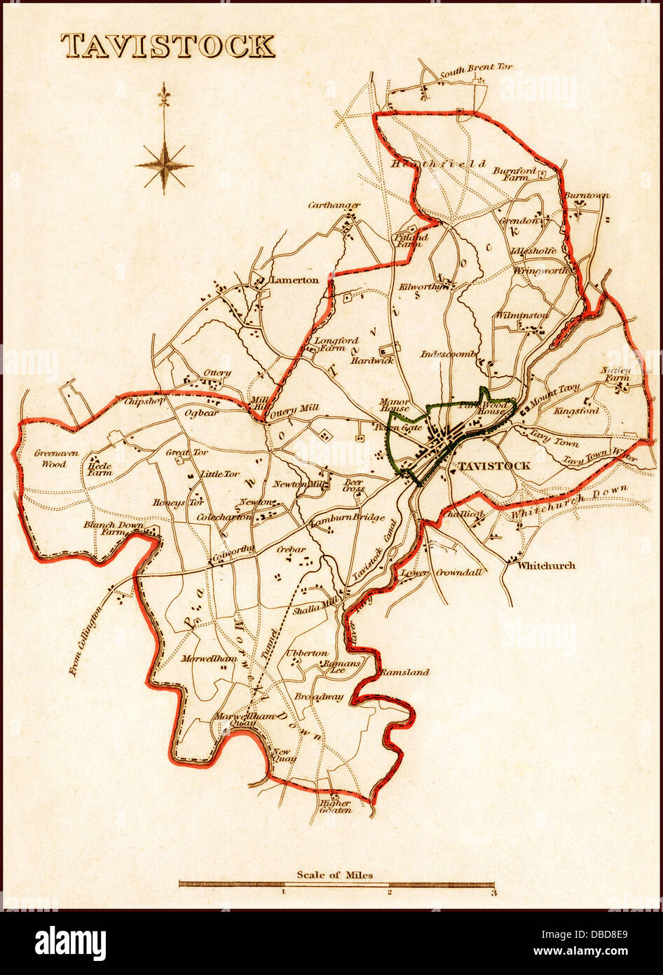 Map Of Tavistock And Surrounding Area Map Of Tavistock High Resolution Stock Photography And Images - Alamy