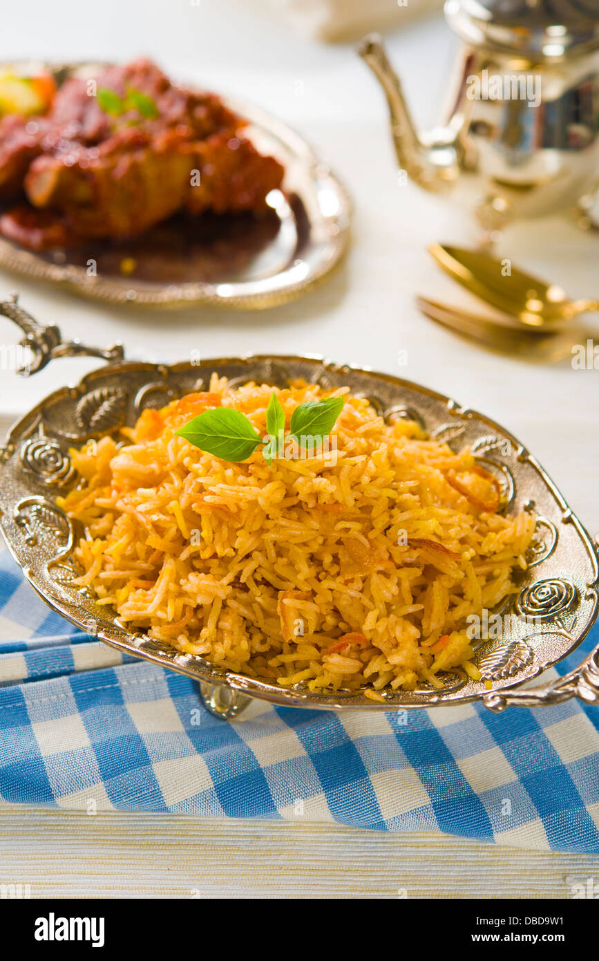 Biryani chicken rice with traditional india food Stock Photo - Alamy