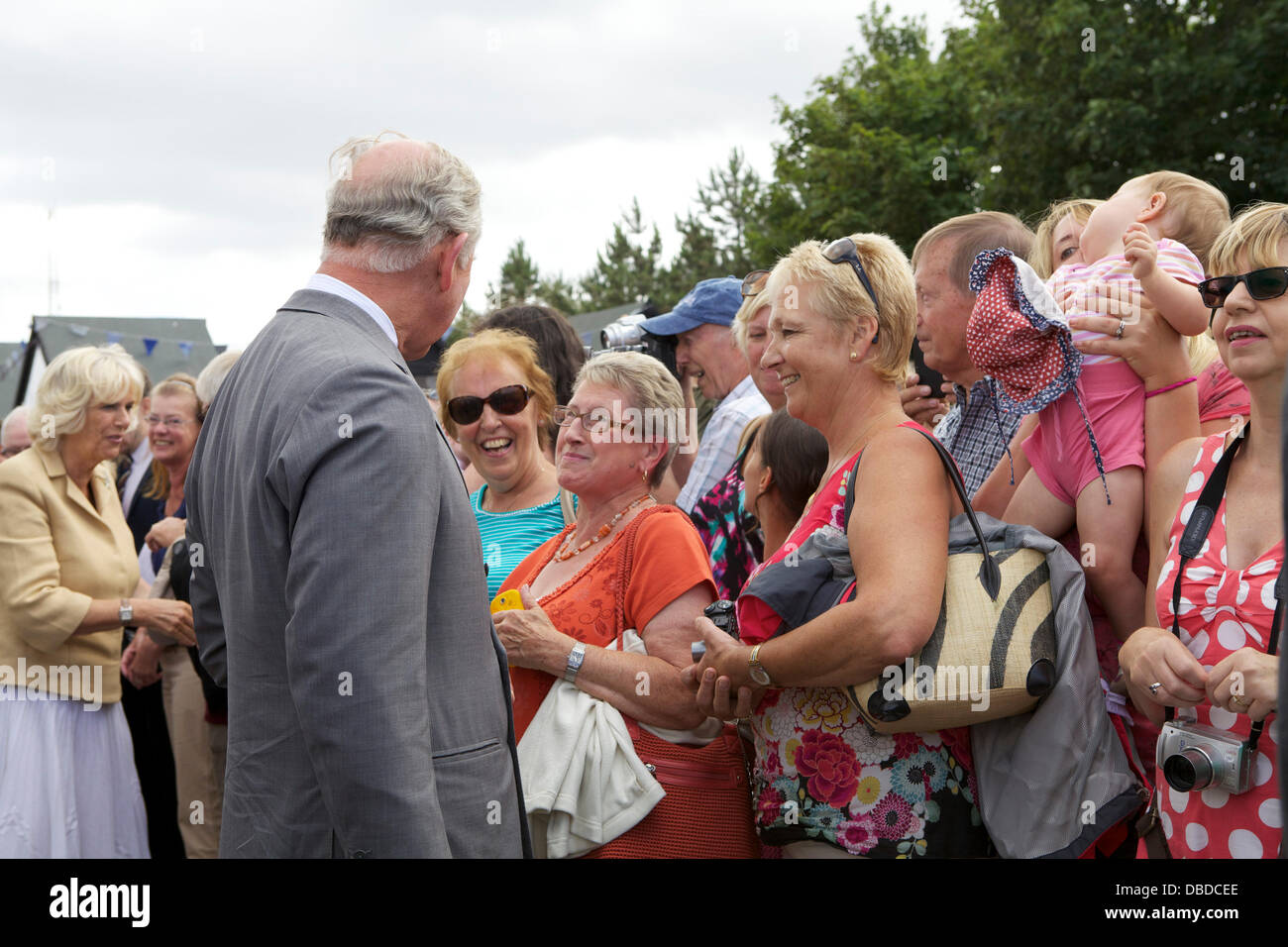 Whitstable Oyster Festival. Prince Charles and Camilla Duchess of Cornwall meet the crowds on their visit. Stock Photo