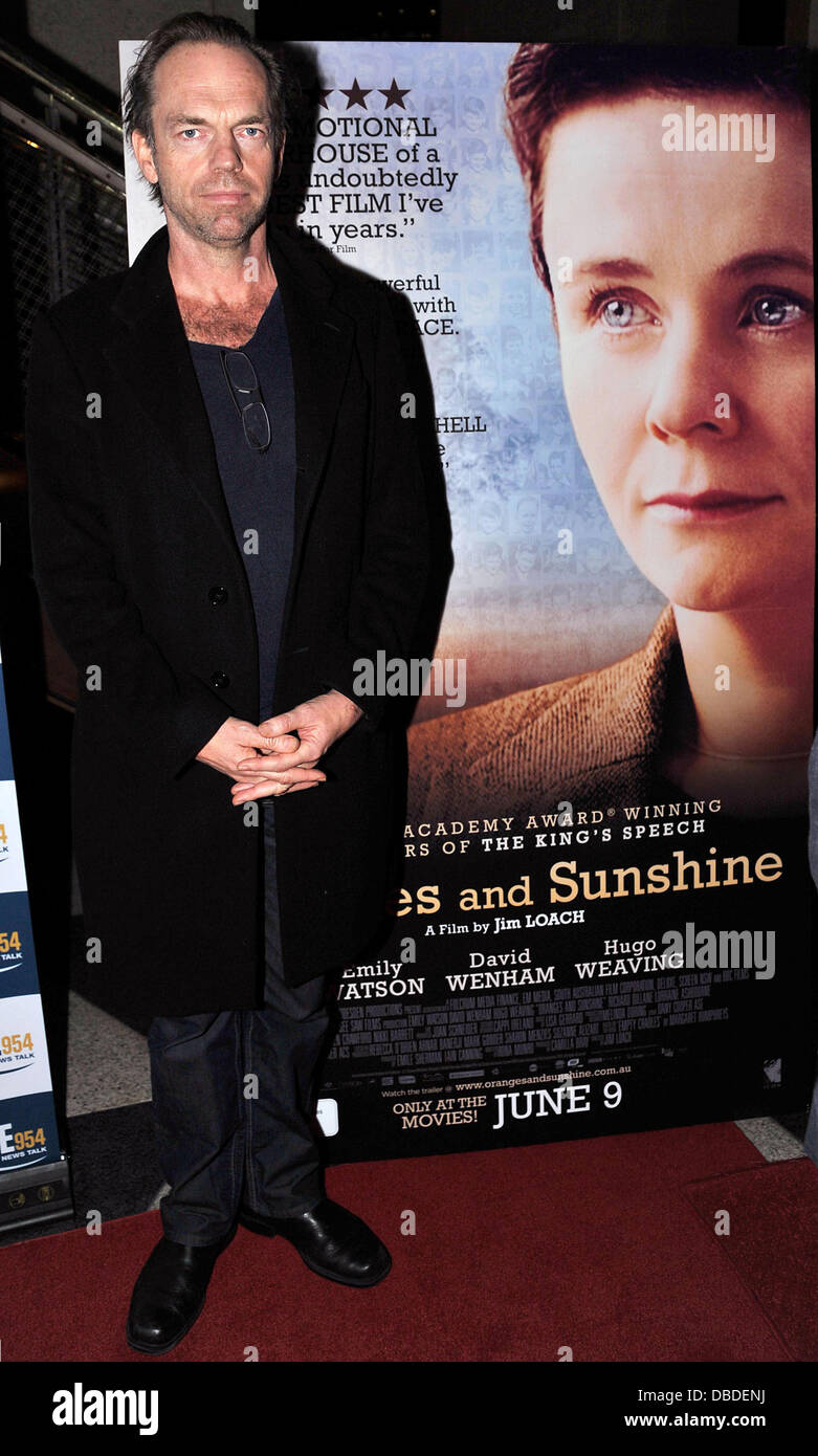 Hugo Weaving at the Australian premiere screening of 'Oranges and Sunshine' shown at Dendy Opera Hugo Weaving at the Australian premiere screening of 'Oranges and Sunshine' shown at Dendy Opera