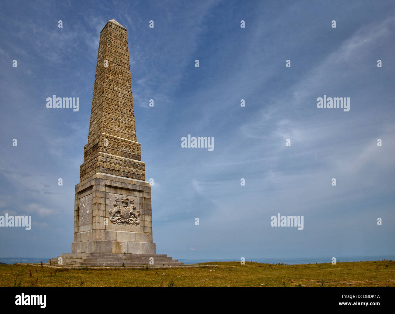 Yarborough War Memorial, Culver Down, Isle of Wight, Hampshire, England Stock Photo