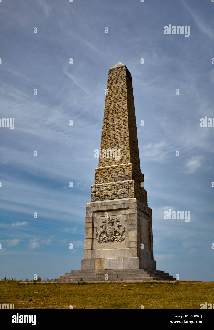 Yarborough War Memorial, Culver Down, Isle of Wight, Hampshire, England Stock Photo