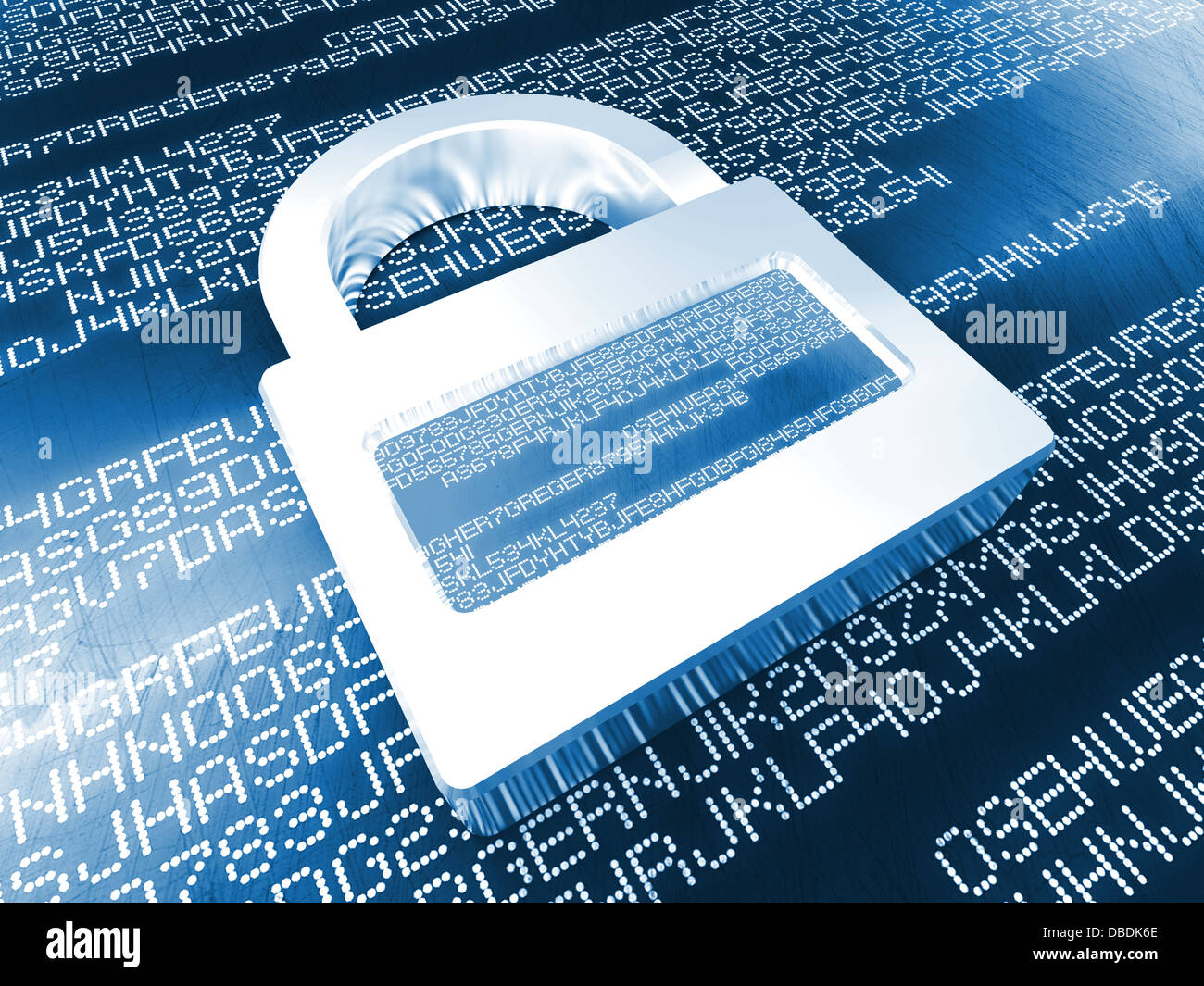 digital padlock on 3d code background Stock Photo - Alamy