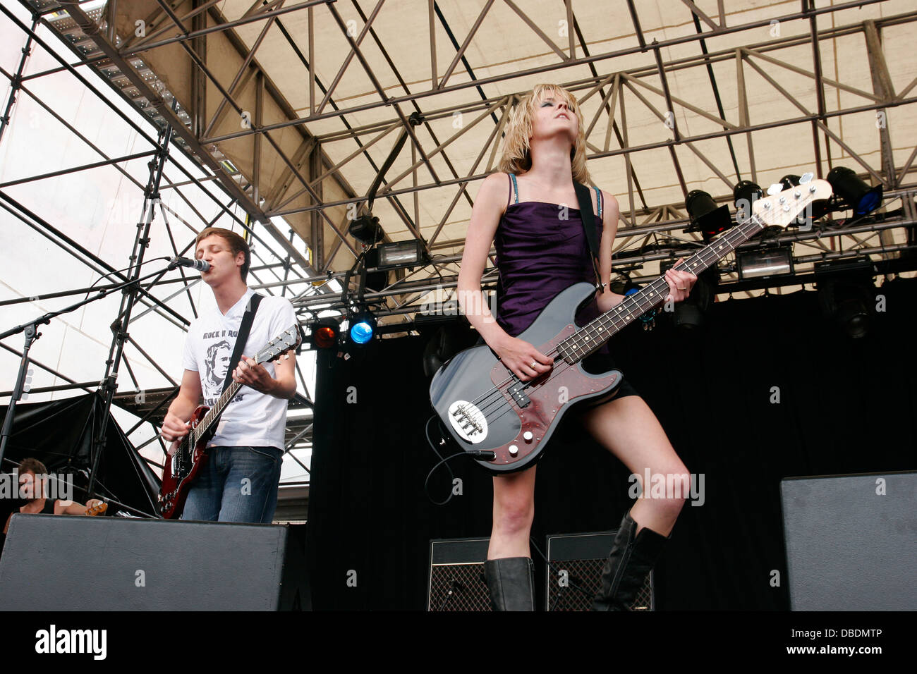 The Subways ( English rock band) performing  at the Big Day Out Festival, Sydney Showground, Sydney, Australia. Stock Photo