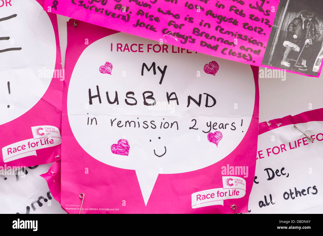 Race for life for her husband Stock Photo