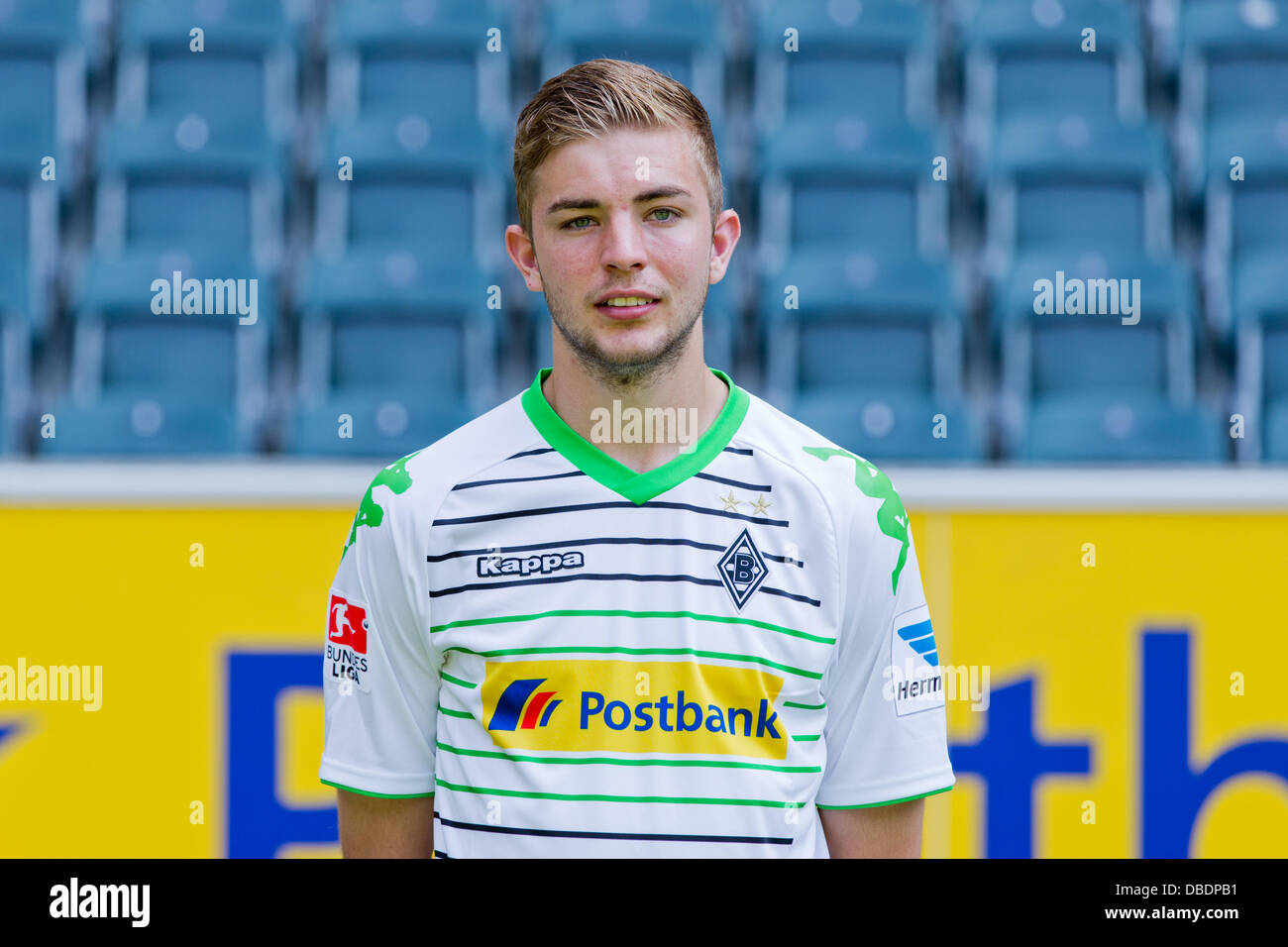 Player Christoph Kramer of German Bundesliga club Borussia Mönchengladbach during the official photocall for the season 2013-14 on the 9th of July in 2013 in the Borussia-Park in Monchengladbach (North Rhine-Westphalia. Stock Photo