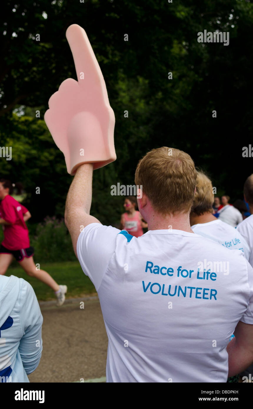Volunteer at a race for life Essex UK Stock Photo Alamy