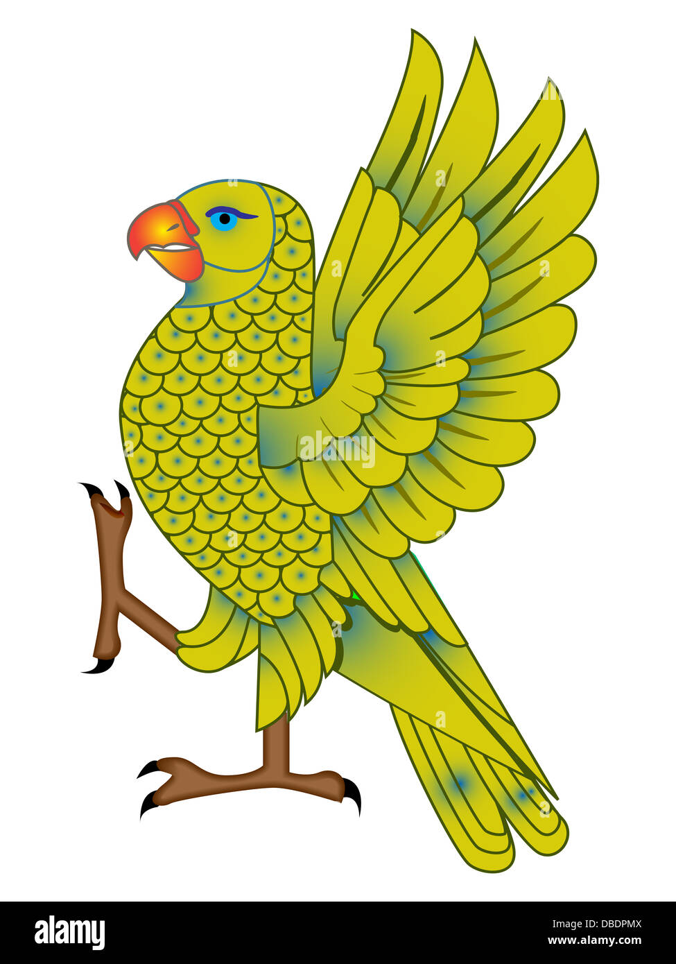 colorful parrot against white background, vector art illustration Stock ...