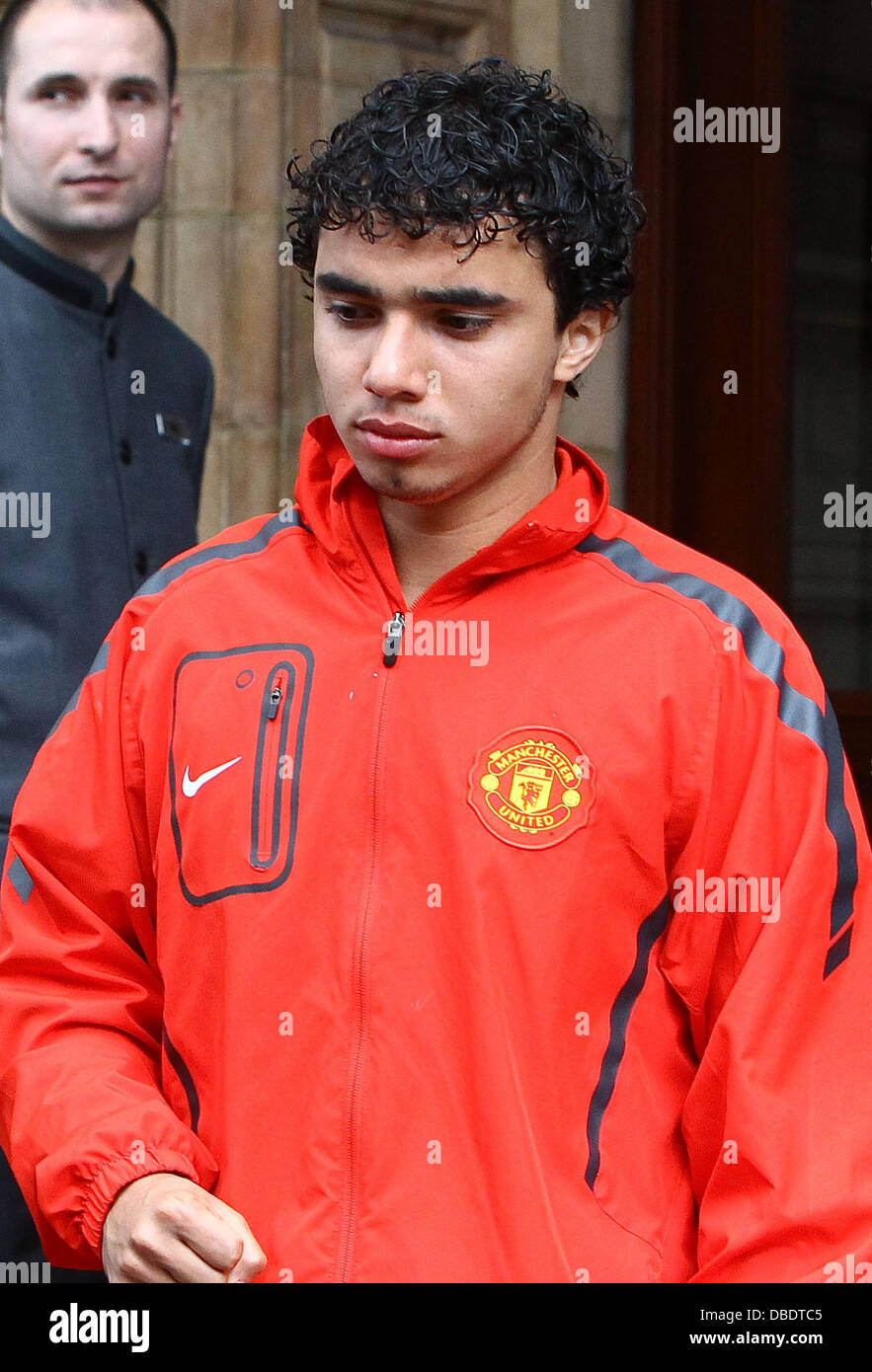 Rafael Pereira da Silva The Manchester United team and management leave their London hotel after being beaten by FC Barcelona in the Champions League Final (28May11) London, England - 29.05.11 Stock Photo