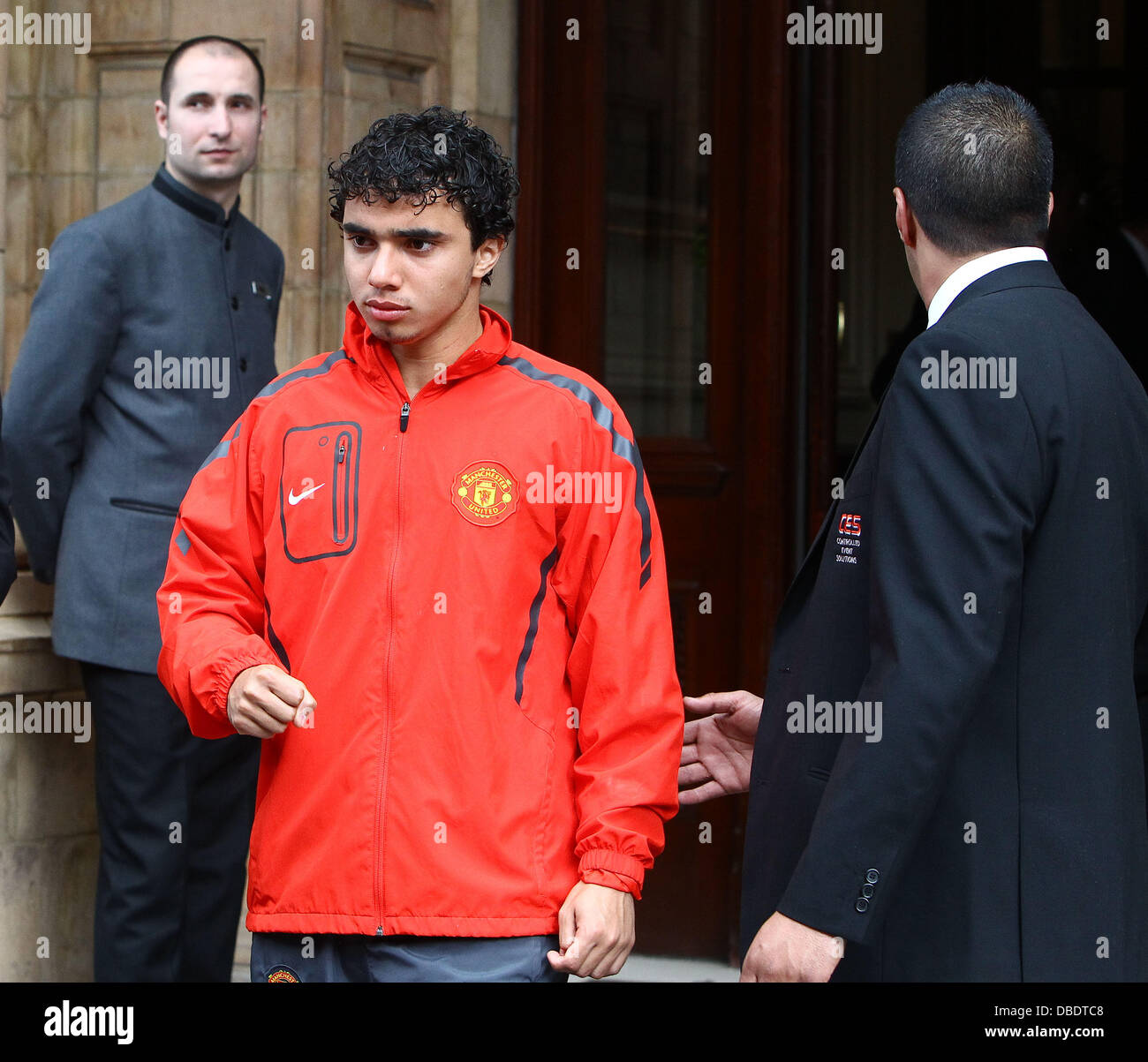 Rafael Pereira da Silva The Manchester United team and management leave their London hotel after being beaten by FC Barcelona in the Champions League Final (28May11) London, England - 29.05.11 Stock Photo