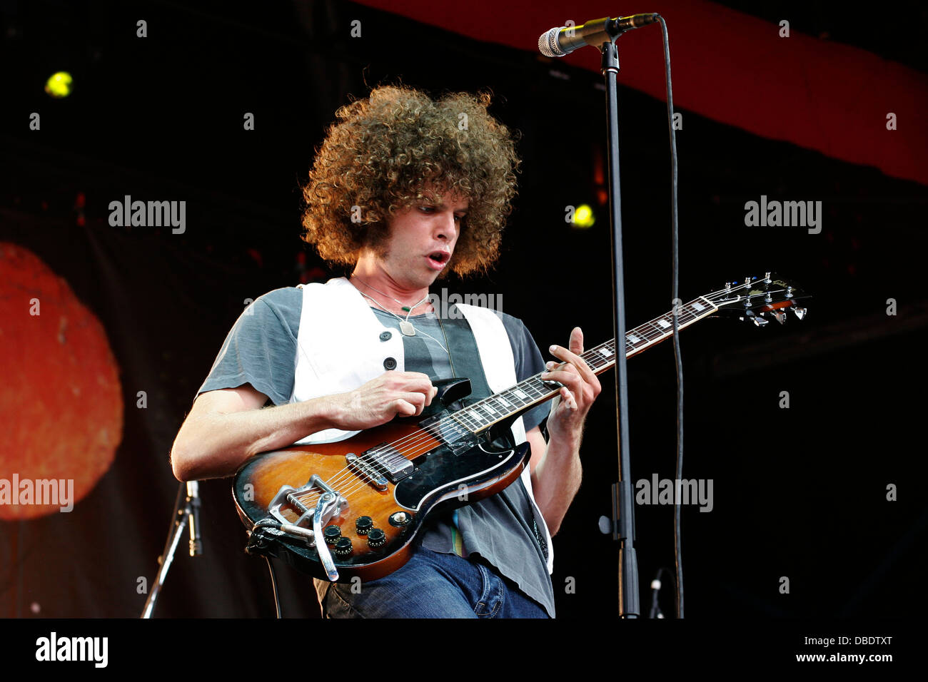 Andrew Stockdale singer of Australian rock band Wolfmother at the Big Day Out Festival, Sydney Showground, Sydney, Australia. Stock Photo