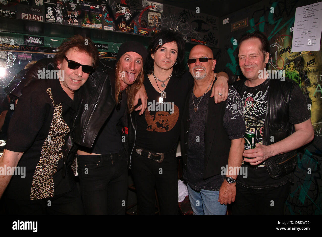 UK rock band Heavy Metal Kids featuring LA Guns frontman Phil Lewis  backstage after gig at the Camden Underworld. London England - 29.05.11  Stock Photo - Alamy