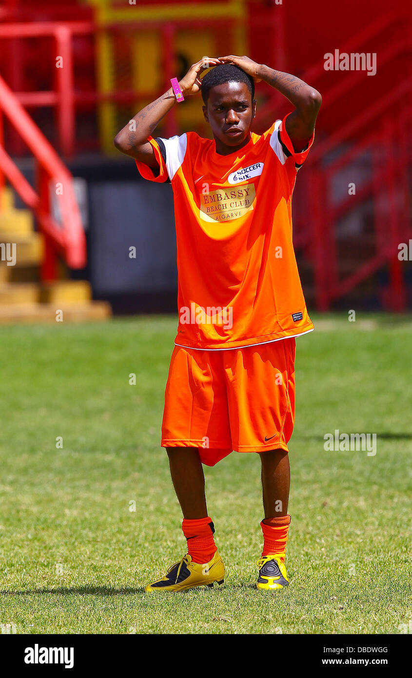 Tinchy Stryder The Celebrity Soccer Six tournament held at The Valley