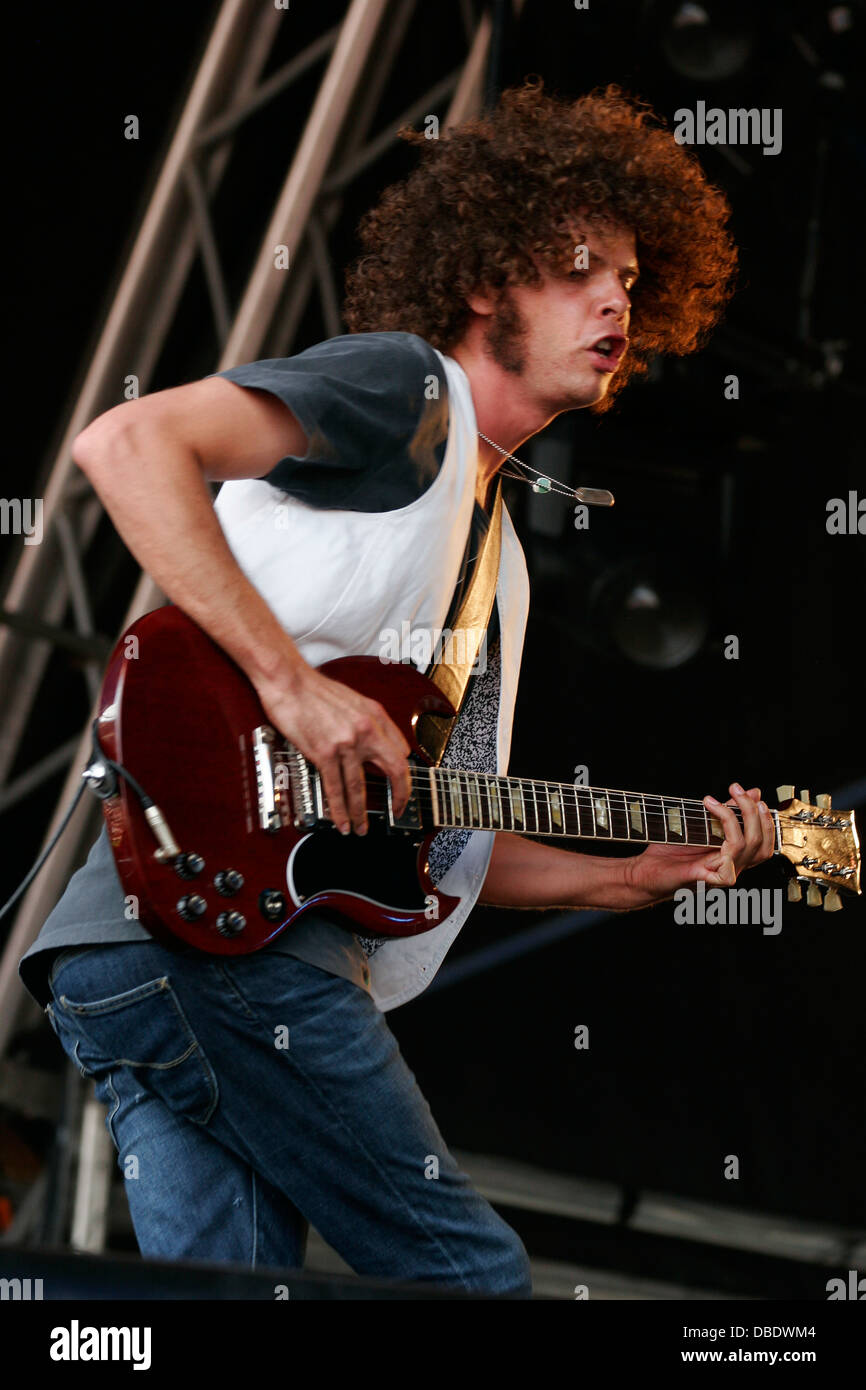 Andrew Stockdale singer of Australian rock band Wolfmother at the Big Day Out Festival, Sydney Showground, Sydney, Australia. Stock Photo