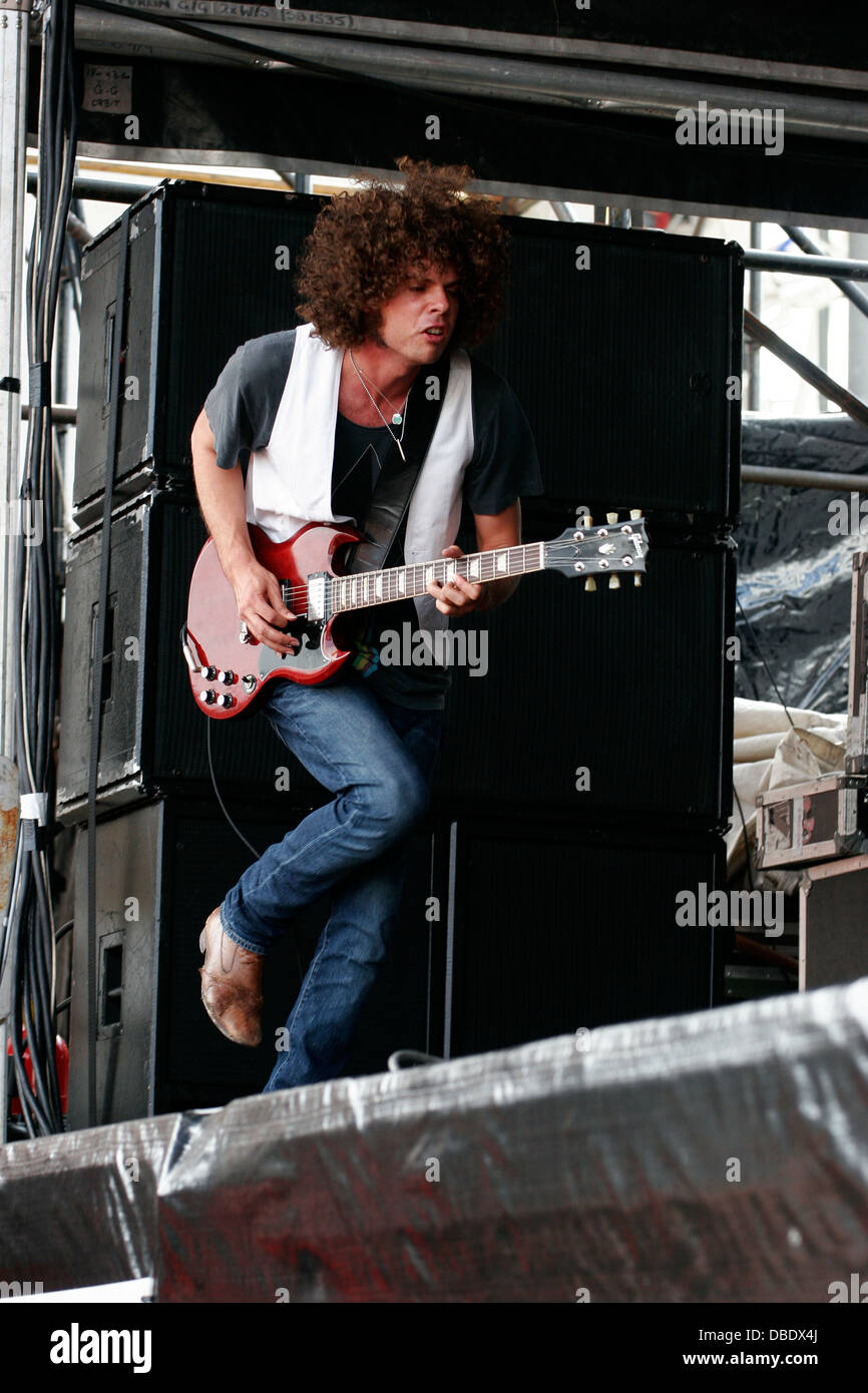 Andrew Stockdale singer of Australian rock band Wolfmother at the Big Day Out Festival, Sydney Showground, Sydney, Australia. Stock Photo