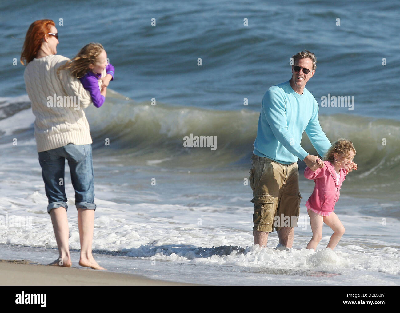 Marcia Cross, her husband Tom Mahoney and their daughters Eden and