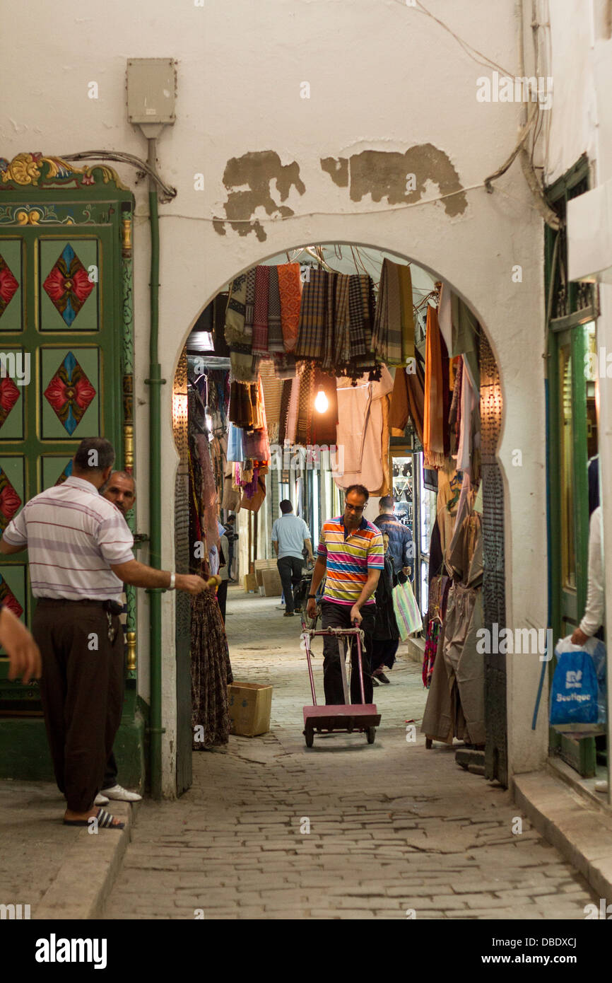 Souk in Tunis, Tunisia. Stock Photo