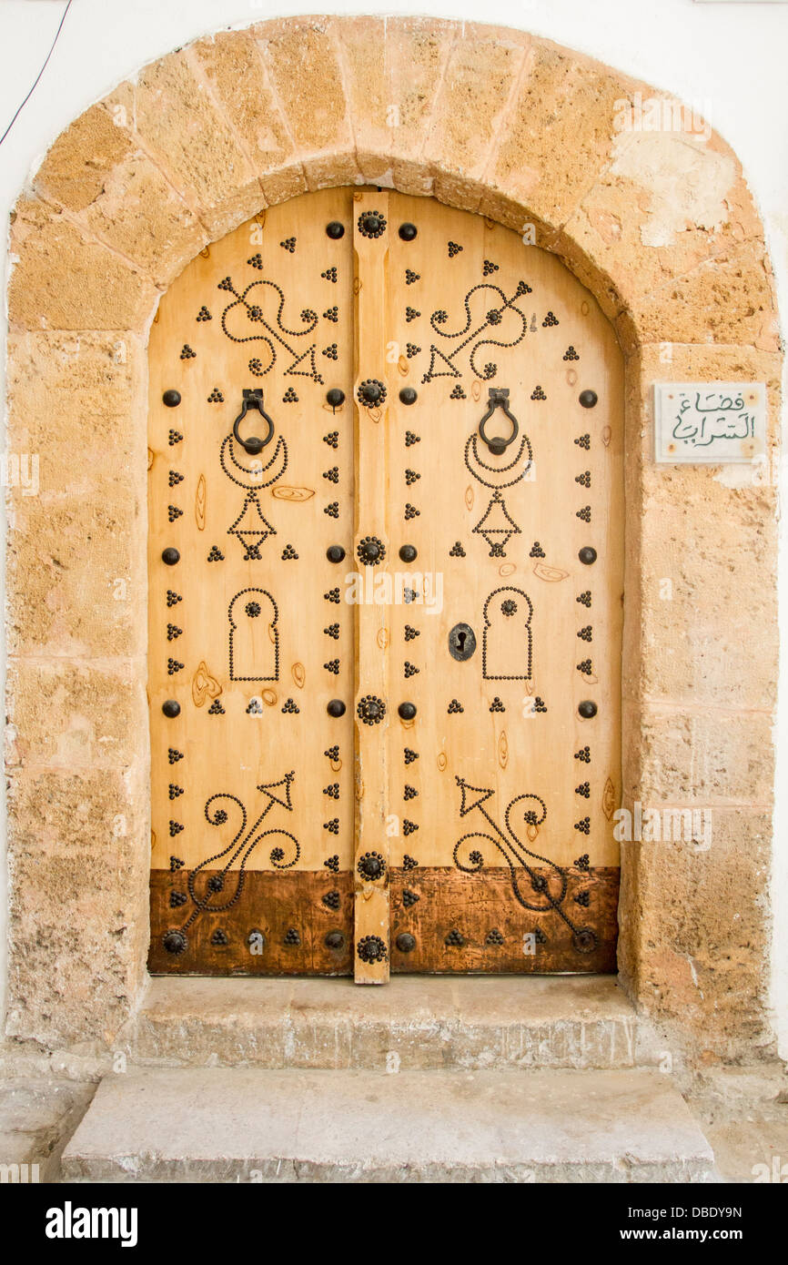Typical door in Tunis, Tunisia. Stock Photo