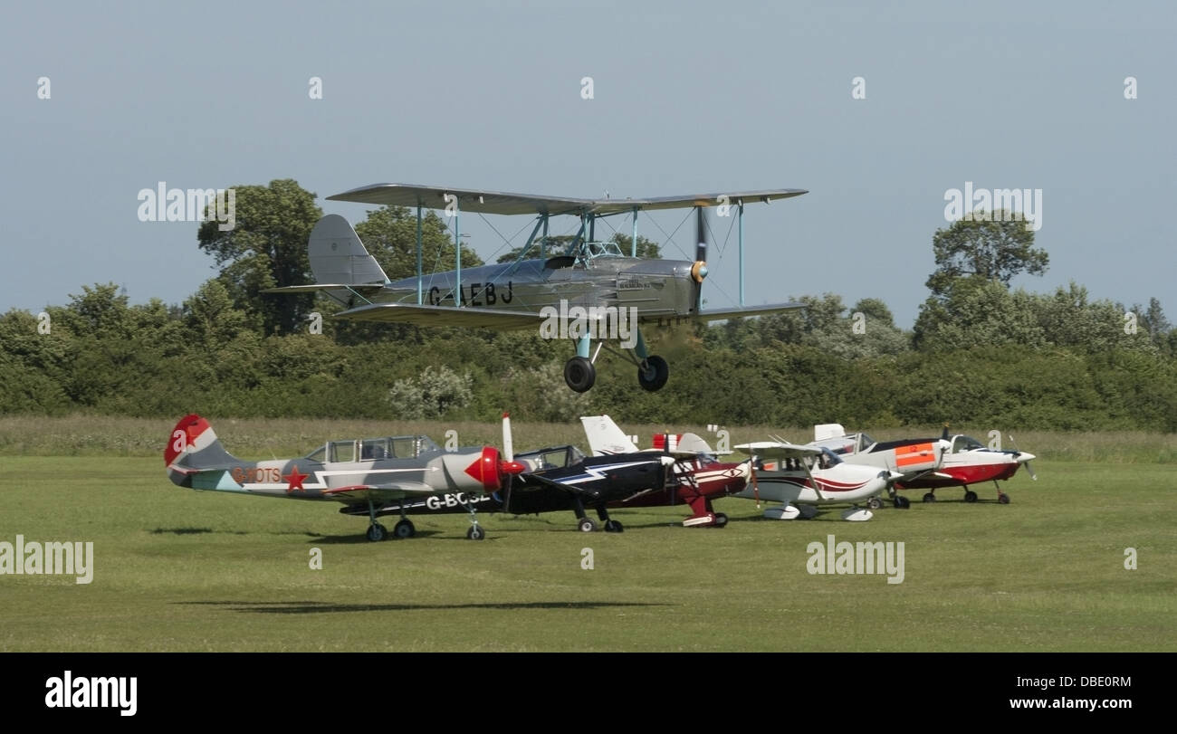 Blackburn B2 landing on grass runway Stock Photo
