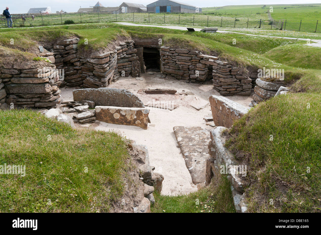 The workshop at Skara Brae Neolithic Village on Mainland Orkney. Stock Photo