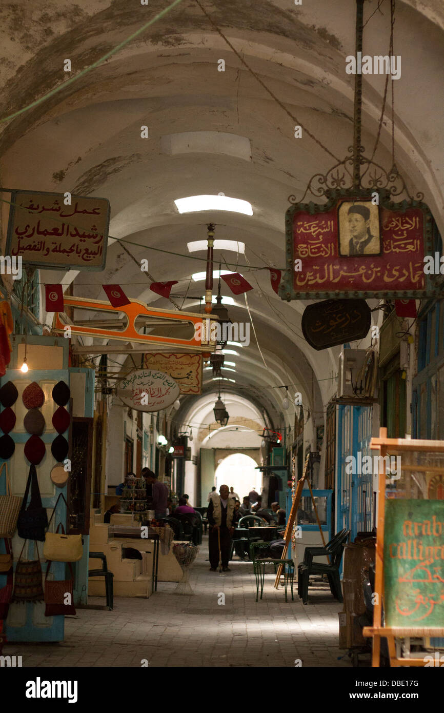 Souk in Tunis, Tunisia. Stock Photo