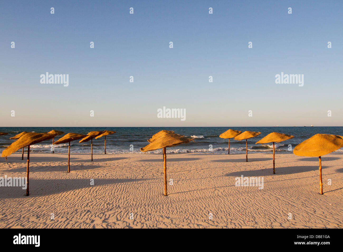 Sunset in Sousse's beach, Tunisia. Stock Photo