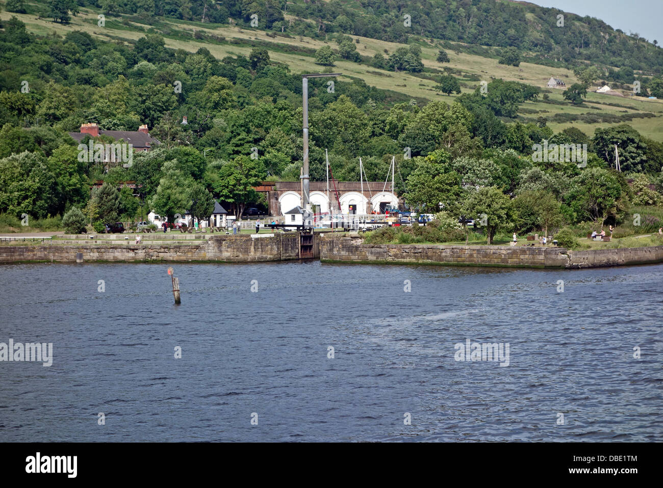 Entrance lock to Forth and Clyde Canal at Bowling in West