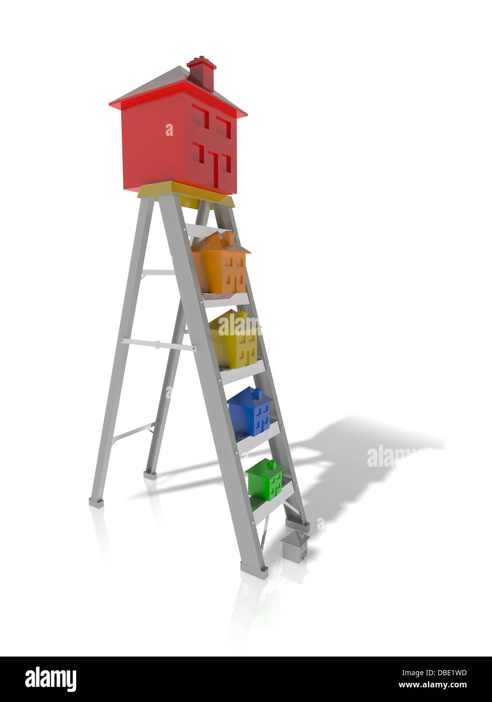 Concept of moving up the property ladder Stock Photo