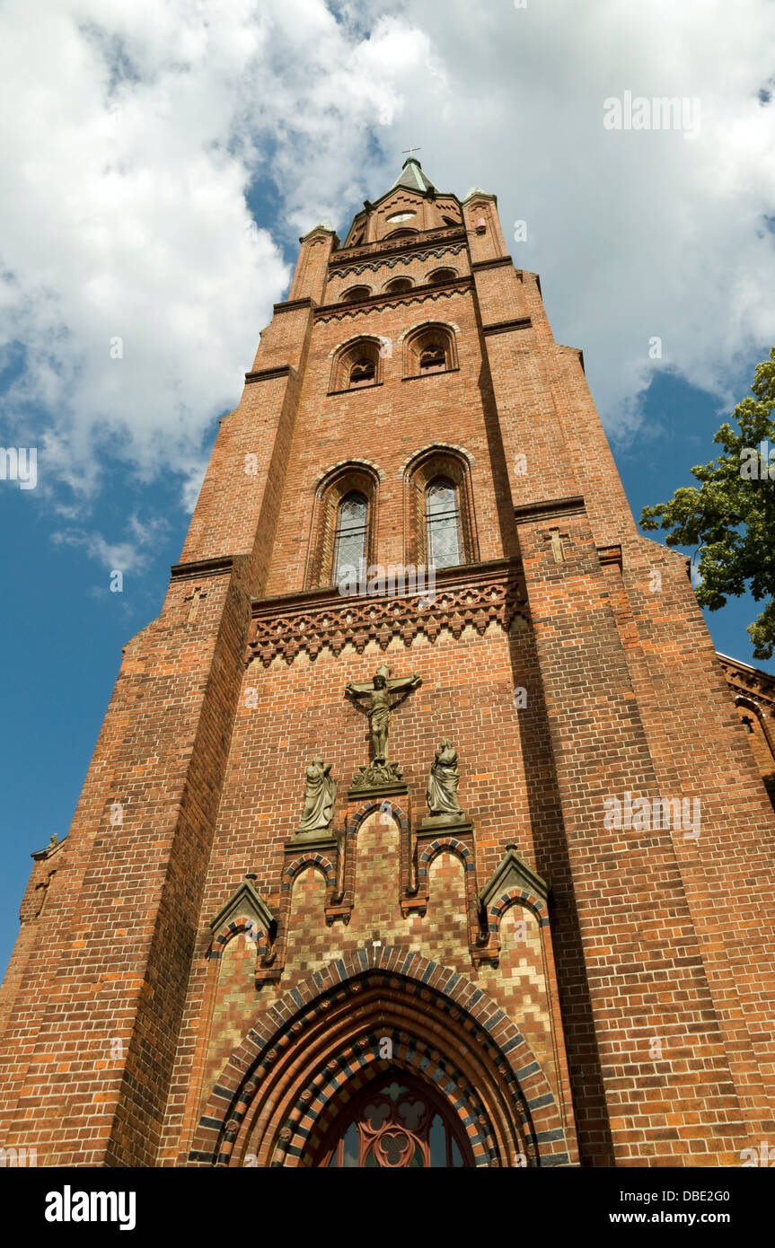 Tower of St. Mary's Church, Roebel, Mecklenburg-Western Pomerania, Germany Stock Photo
