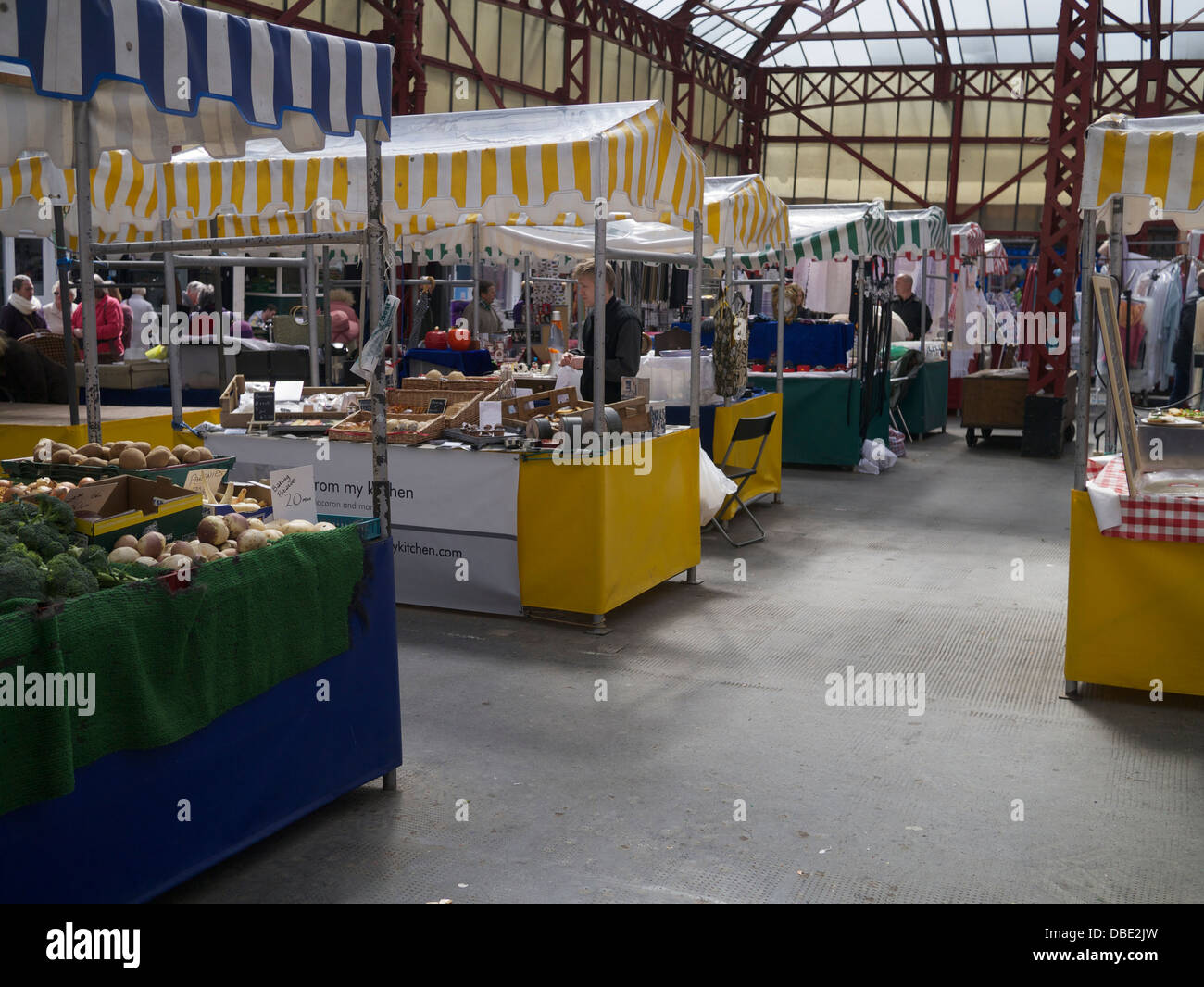 Assorted stalls in the Covered MArket, Altrincham Stock Photo