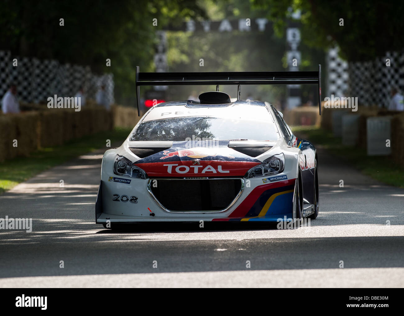 Chichester, UK - July 2013: Peugeot 208 T16 in action at the Goodwood Festival of Speed on July 13, 2013. Stock Photo