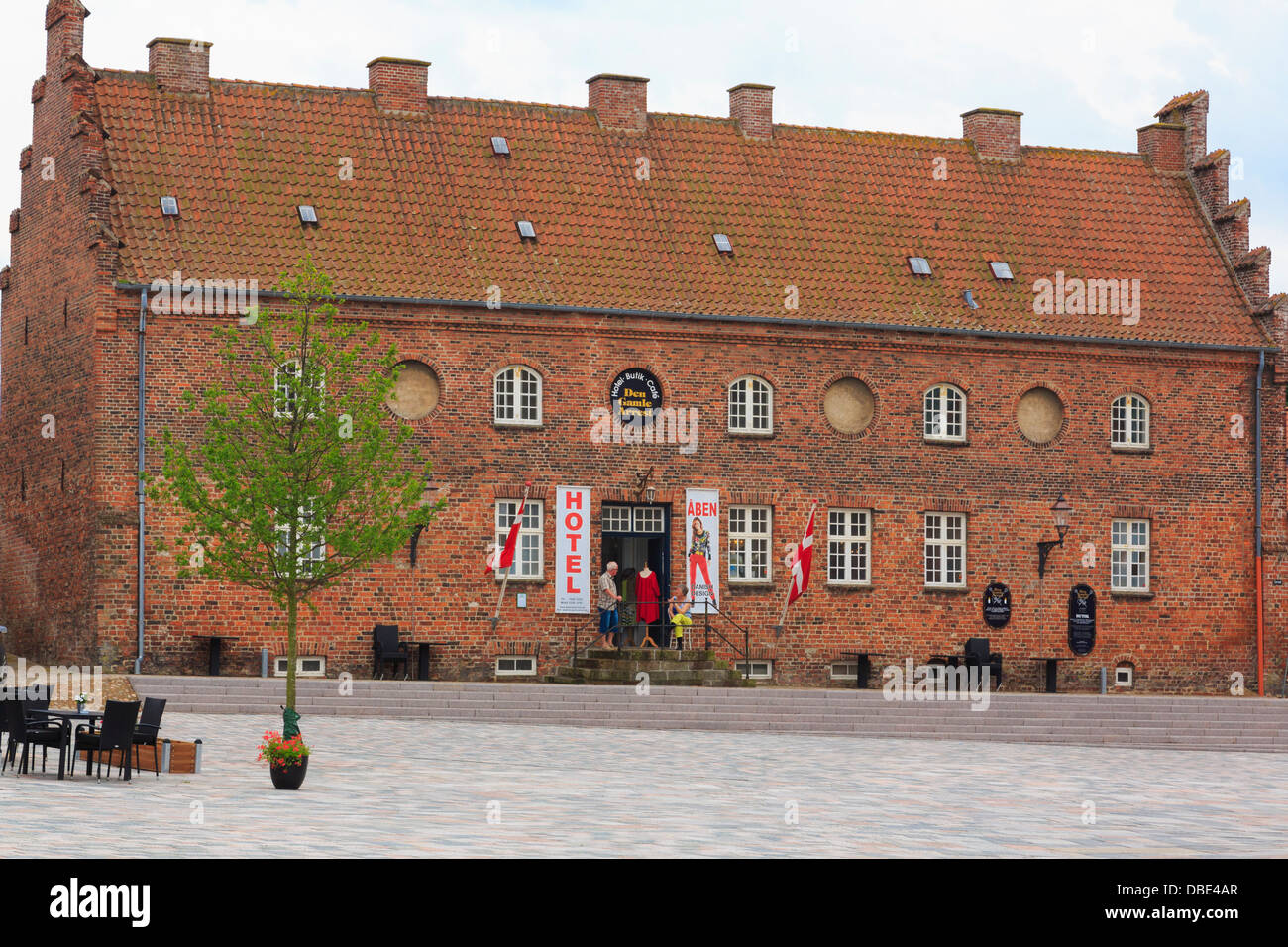 Den Gamle Arrest Hotel in Old Jailhouse former prison cells converted into bedrooms. Torvet, Ribe, Jutland, Denmark Stock Photo