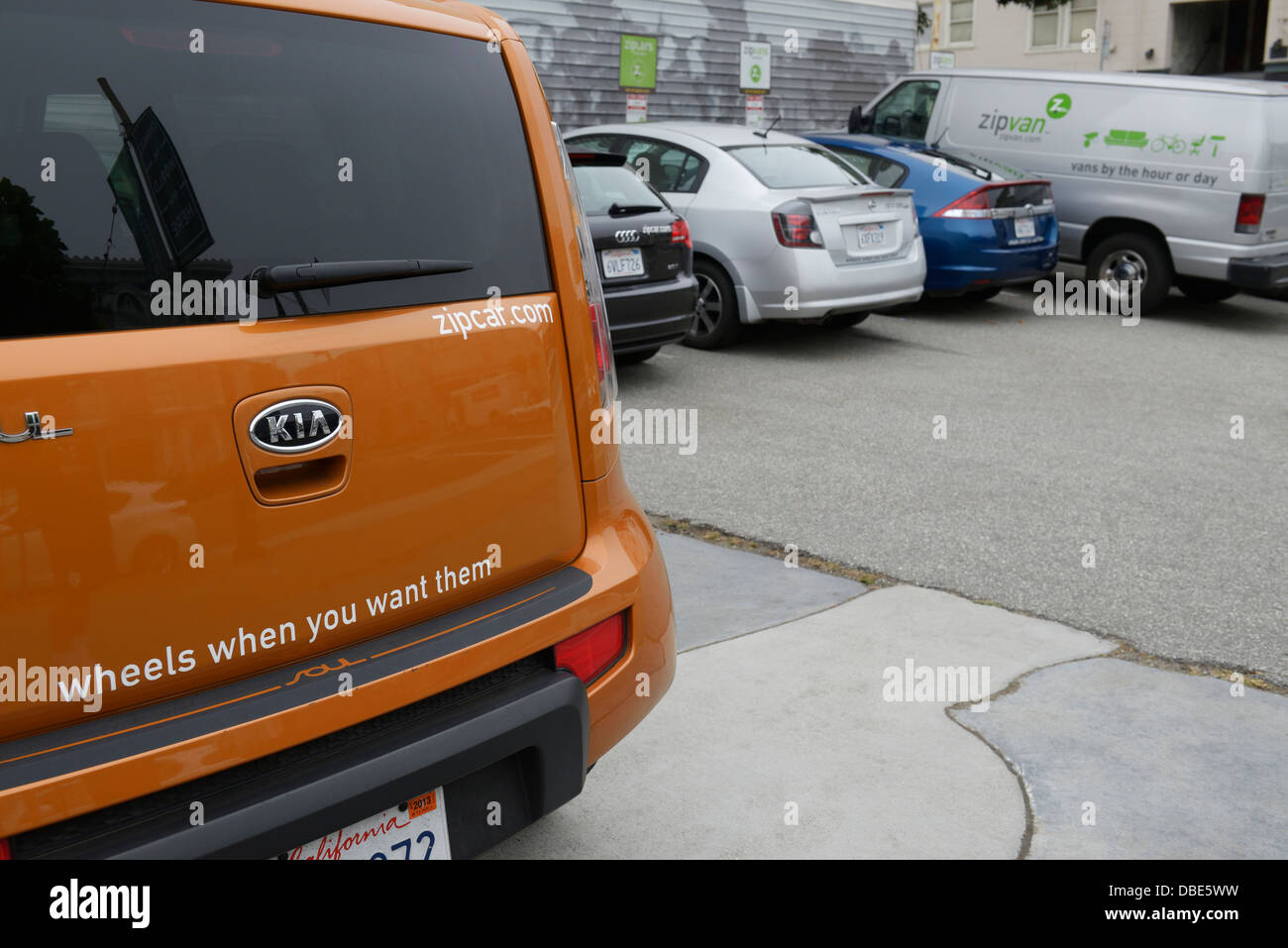Zipcar and Zipvan car sharing vehicles, S.F., CA Stock Photo Alamy