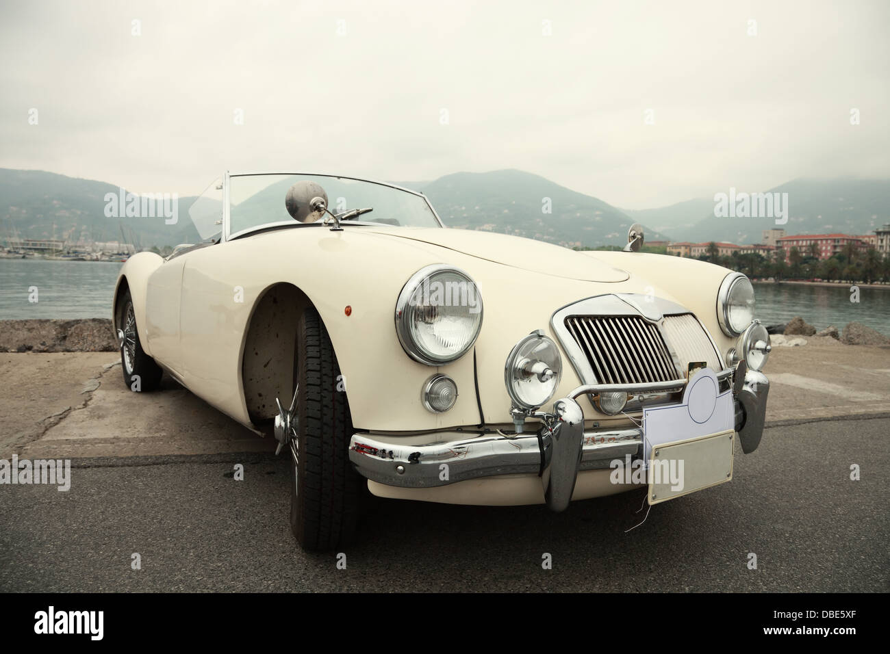 Classic sport white car Stock Photo