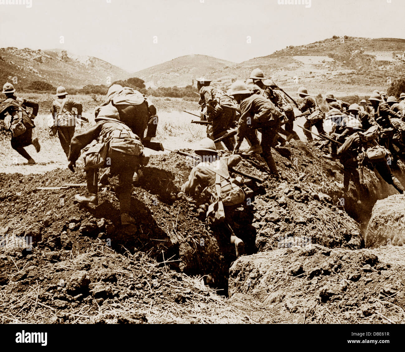 Royal Naval Division going over the top in WW1 Stock Photo Alamy