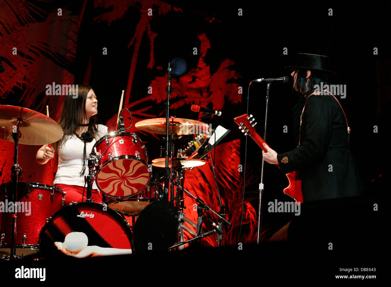 Jack and Meg White, The White Stripes performing at the Big Day out Festival 2006, Sydney Showground Stadium, Sydney, Australia. Stock Photo