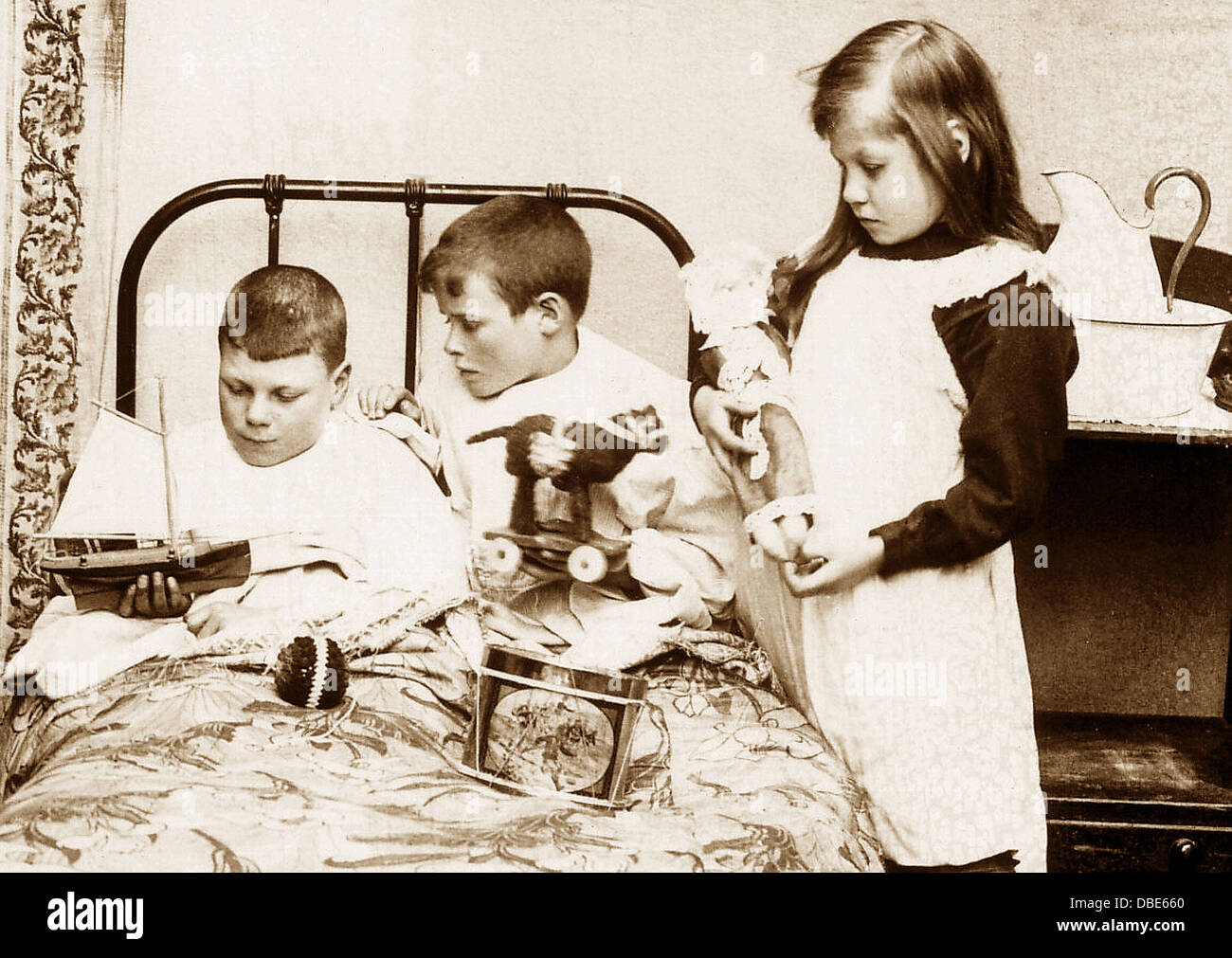 Christmas Morning Victorian period Stock Photo