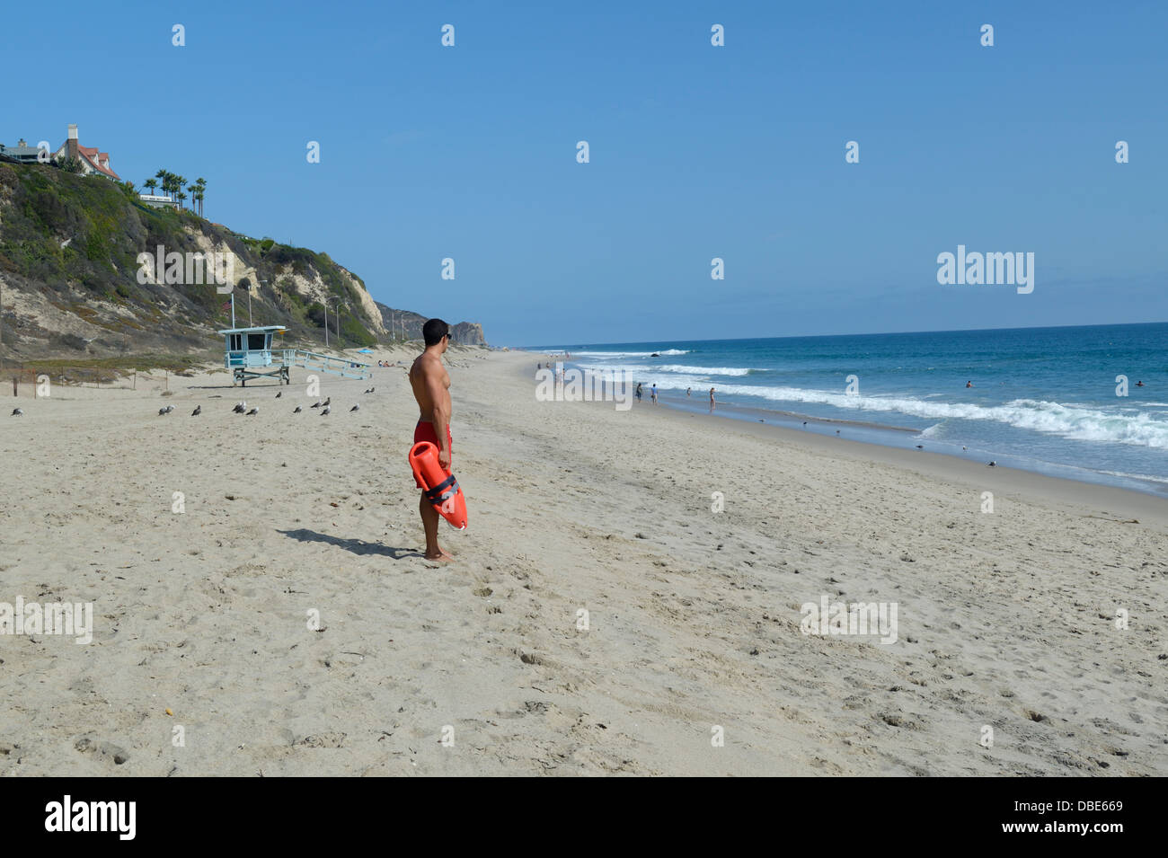 Zuma Beach With Lifeguard Malibu CA Stock Photo Alamy