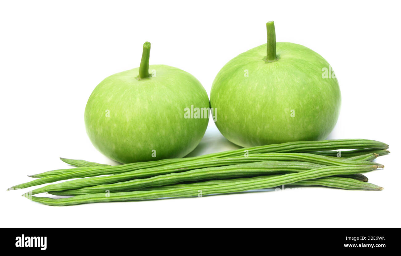 Long Squash Bottle Gourd Fruit High Resolution Stock Photography and