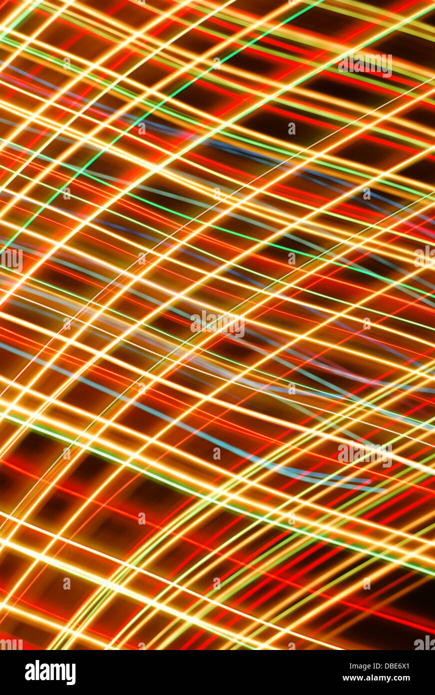 Streaks of colorful lights in motion Stock Photo