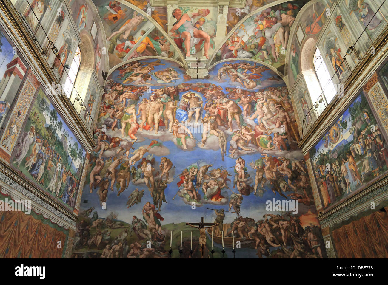 Michelangelo fresco in The Sistine Chapel, Vatican Stock Photo