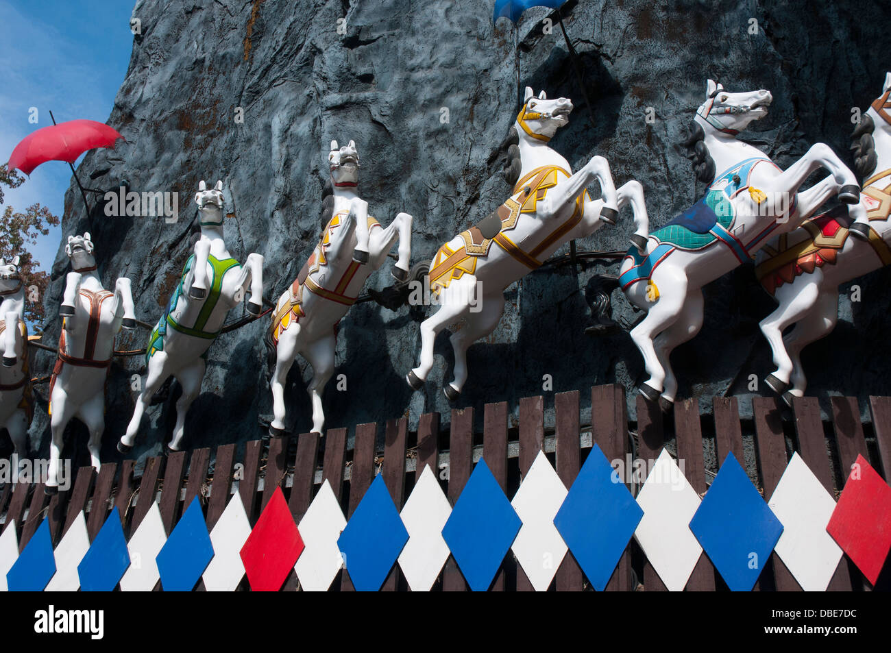 Denmark Copenhagen Indre By Tivoli Gardens Carousel Horses