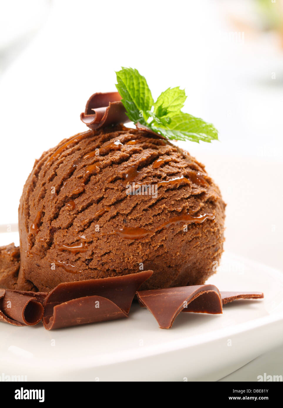 Scoop of chocolate ice cream Stock Photo Alamy