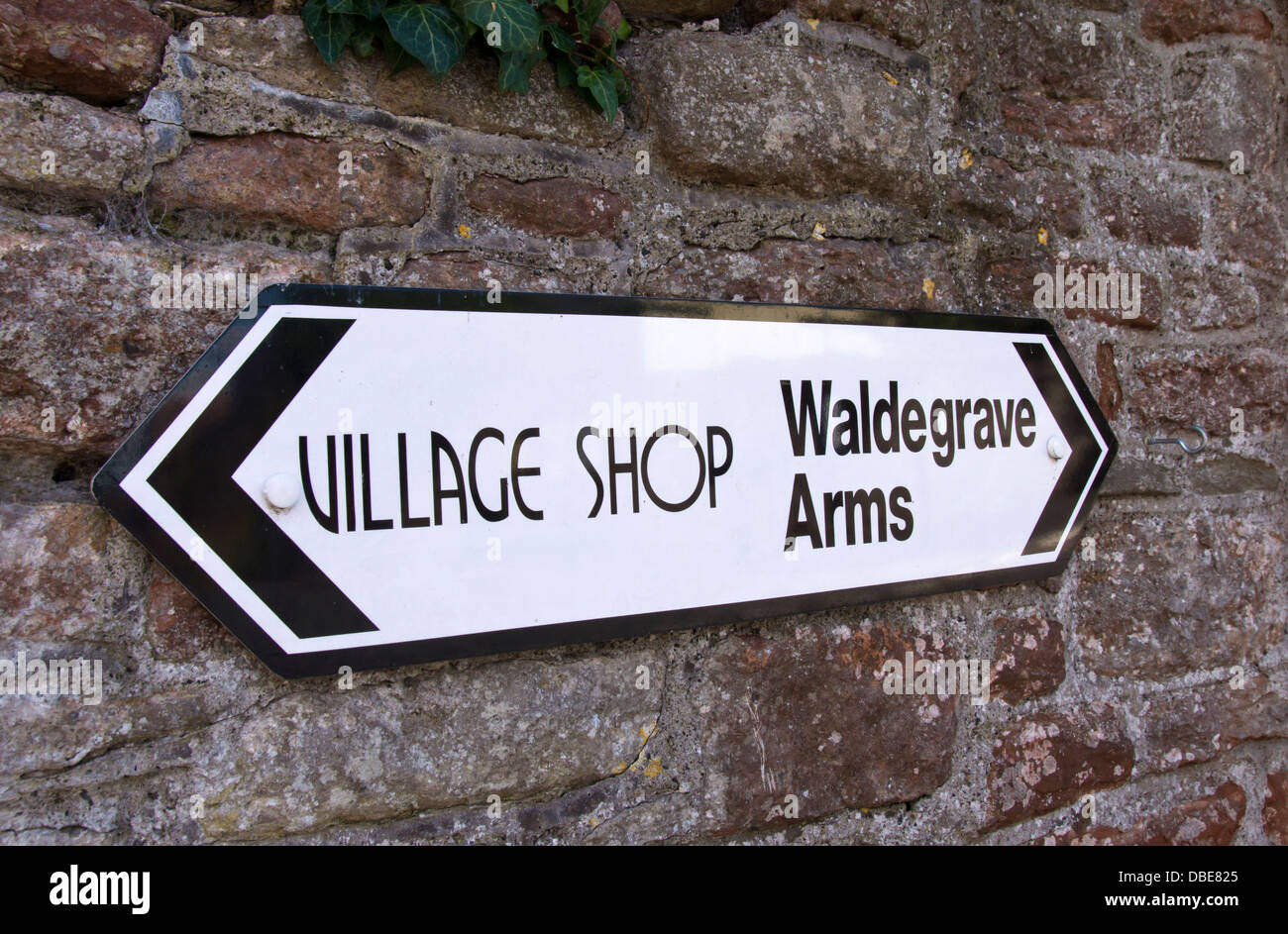 East Harptree a village in Somerset England UK  Waldegrave Arms Sign Stock Photo