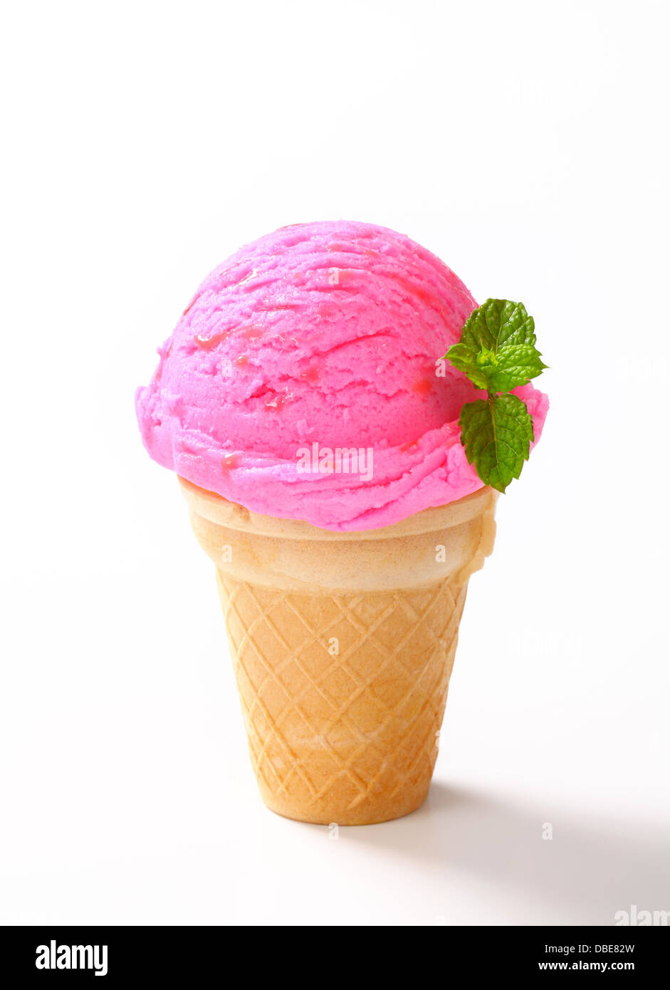 Fruit flavored ice cream cone - studio shot Stock Photo